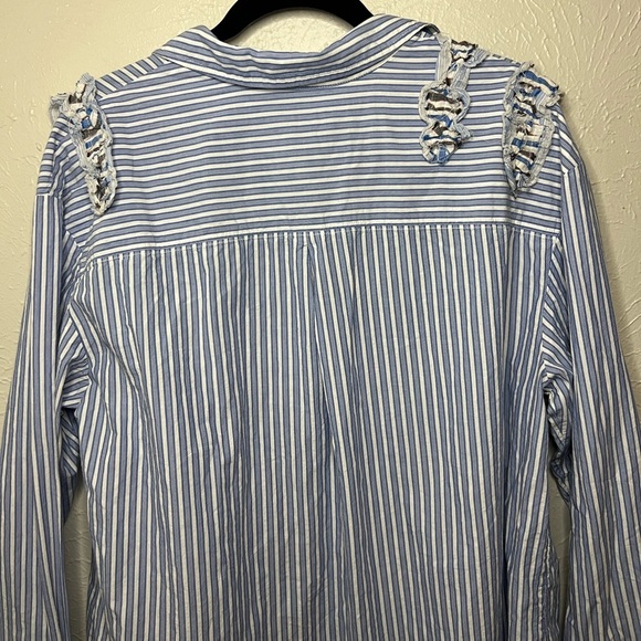 Maeve by Anthropology Blue Striped Button-Up Shirt - Picture 9 of 15